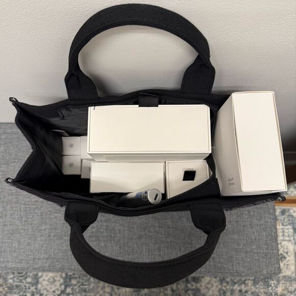 NWT Lorde + Belle LB Black Canvas Tote Bag - Use for Skincare & Purse! MSRP $39 - Picture 3 of 9